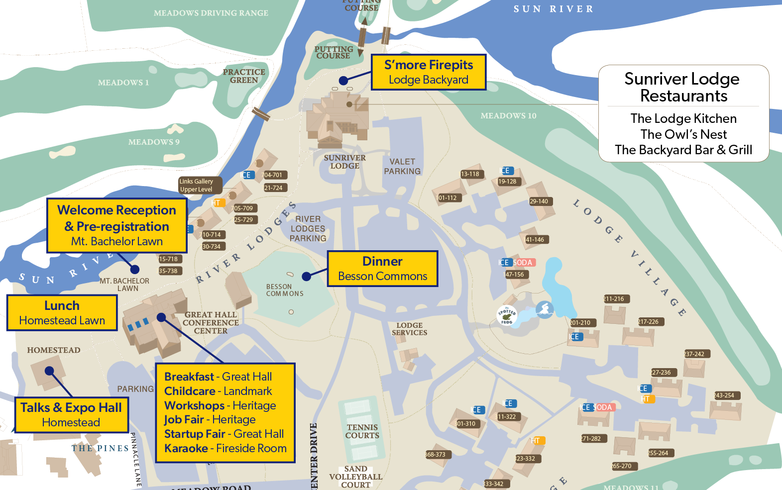 map of Sunriver Resort